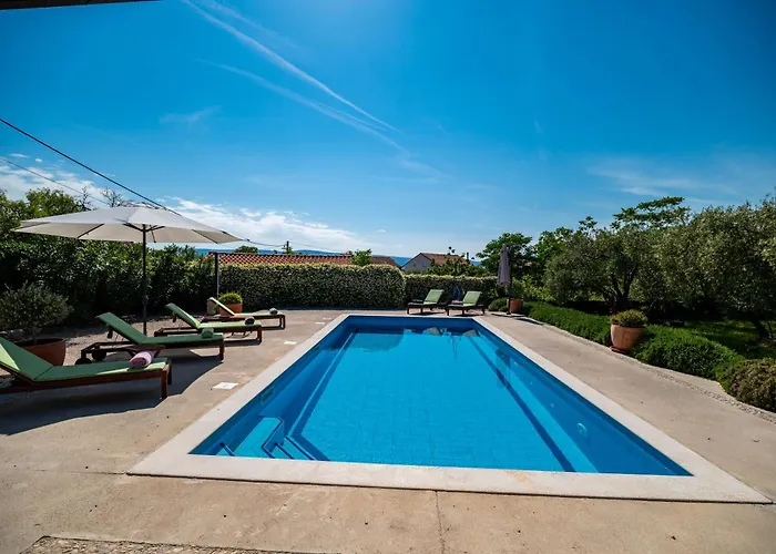 With Pool, Olive Garden And Sea View By Traveler Tourist Agency Krk - Id 2147 * Skrbčići